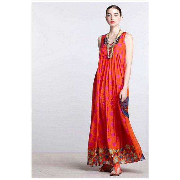 Anthropologie Anupamaa Santee Maxi Silk Boho Dress - Picture 1 of 9